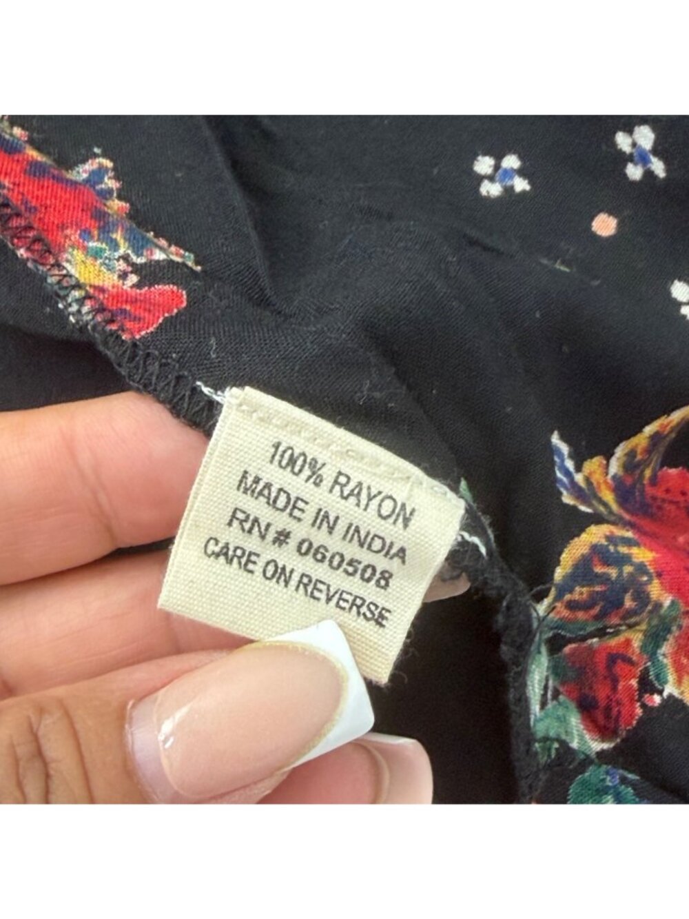 Gypsy Love Floral Colorful Kimono Cardigan Black Rayon Womens Size Medium Boho - Picture 4 of 9